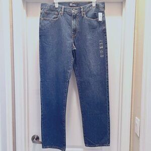 Gap Denim Jeans-NWT--Size 34 x 32-Blue Indigo-Mid Rise-Straight Leg-Zip Up-Pocke